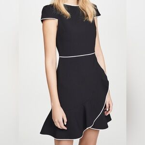 NEW alice + olivia Kirby Piped Ruffle Short Sleeve Dress